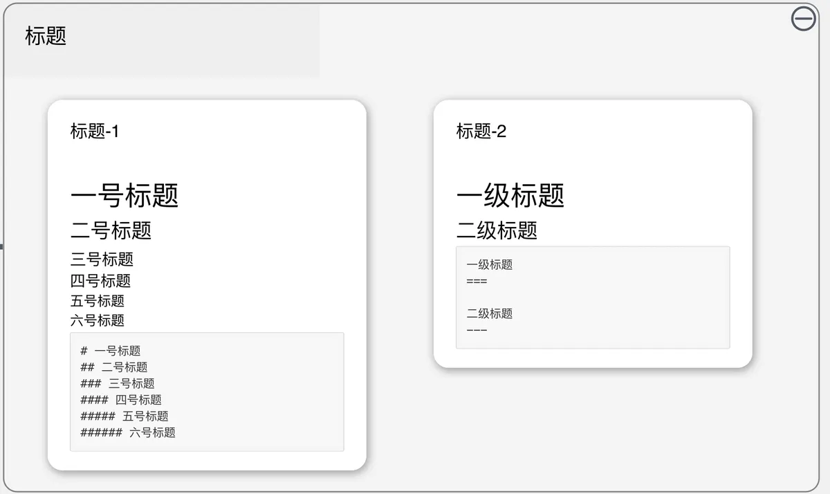 标题的Markdown语法 标题的Markdown语法